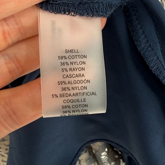 Vince Camuto Sleeveless Lace Overlay Fit & Flare Midi Dress Blue Beige Plus 22W - Picture 9 of 10